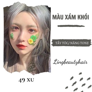 Thuốc nhuộm tóc màu xám khói kèm oxy và gang tay- Tẩy tóc/nâng tone