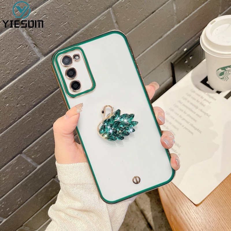 Ốp Điện Thoại Silicon Dẻo Trong Suốt Mạ Thiên Nga Sang Trọng Samsung Galaxy A03 A03S A02S A02 A21S A11 A71 A51 4G A50 A50S A30S A20 A30