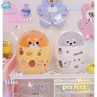 Thùng rác mini hình gấu mèo để bàn đa năng ryt