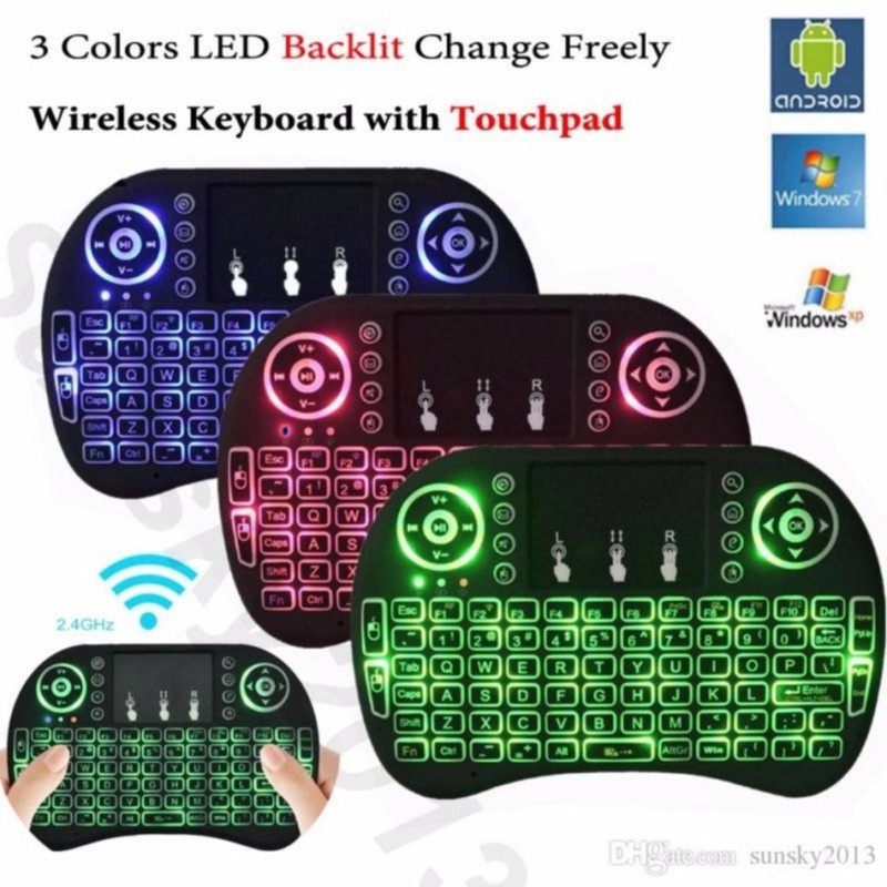 Combo Bàn Phím Không Dây Mini Có Led Ukb 500 Rf Keyboard Dùng Cho Pc,Laptop,Smart Tivi (Mới)