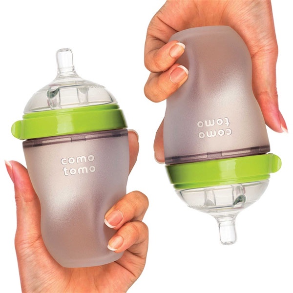 Bình Sữa Comotomo 150ml/250ml Núm Silicon Siêu Mềm - TẶNG KÈM TAY CẦM