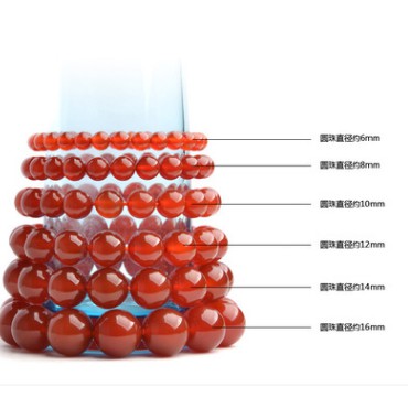 Vòng Tay Phong Thủy Đá Mã Não Đỏ tròn trơn sp4