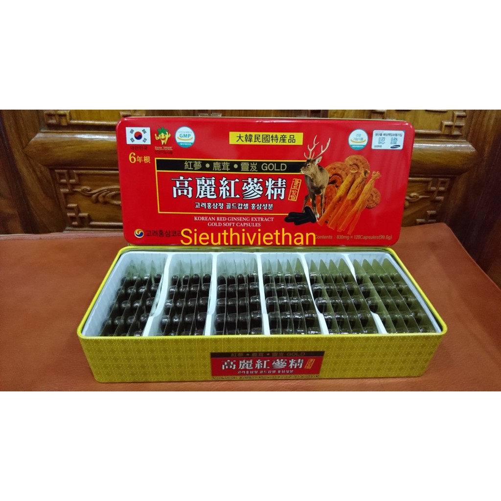 đạm hồng sâm nhung hươu linh chi 6 năm tuổi 120 viên
