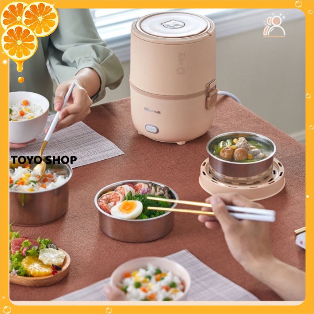 Hộp cơm cắm điện Bear DFH-B15N1, nấu chín, hâm nóng, giữ nhiệt cho thức ăn, dùng cho văn phòng