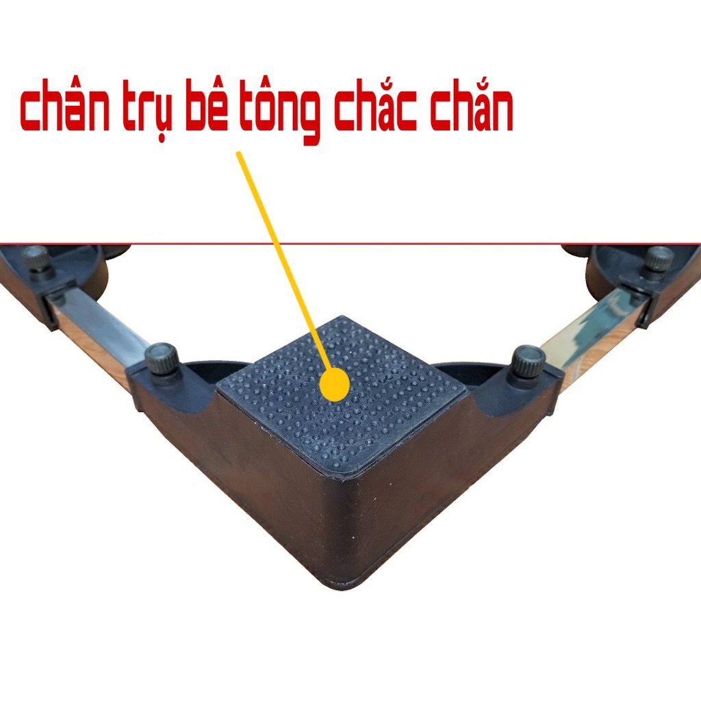 CHÂN KÊ MÁY GIẶT, TỦ LẠNH (NẶNG 5KG, CHỊU TẢI 400KG) - Chống Rung Lắc - Điều chỉnh kích thước mong muốn