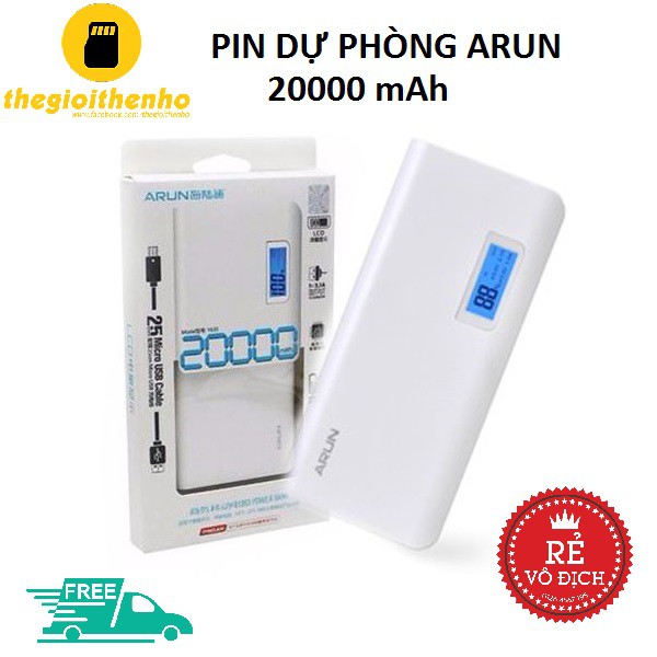 PIN DỰ PHÒNG ARUN 20000 mAh LCD - HÀNG CHÍNH HÃNG