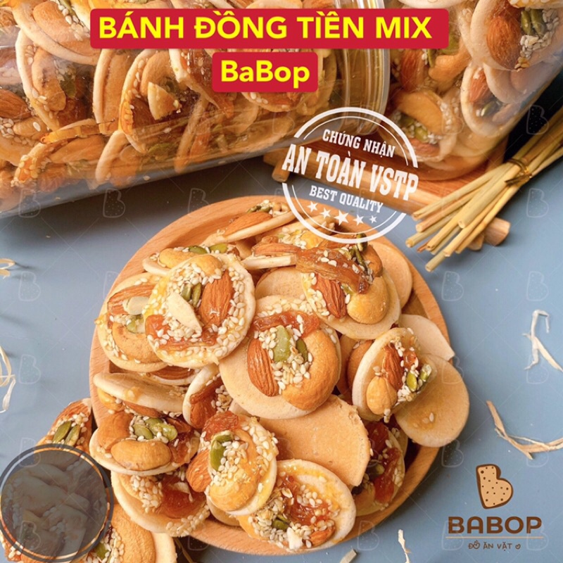 Bánh đồng tiền mix dành cho người ăn kiêng, giảm cân hũ Pet 300 gr loại ngon siêu rẻ