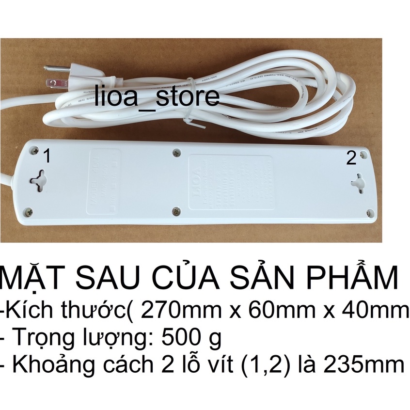 Ổ CẮM SCHUKO LiOA 4 Ổ - CÓ DÂY TIẾP ĐÂT.