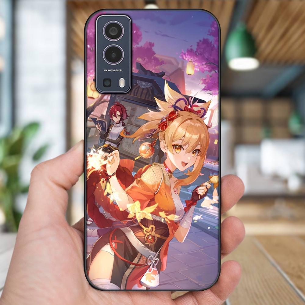 Ốp lưng Vivo Y72 5G viền đen in hình Yoimiya Genshin Impact
