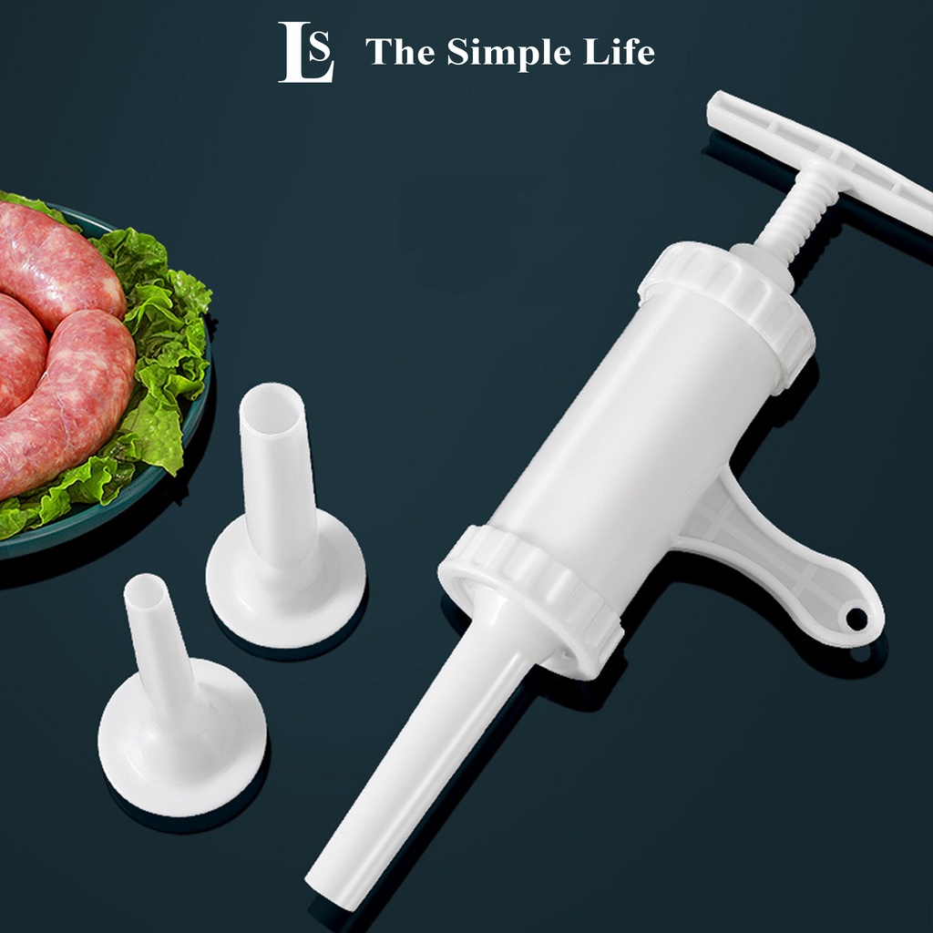 Dụng cụ làm xúc xích lạp xưởng, thiết bị nhồi xúc xích lạp xưởng bằng tay tại nhà 2 phễu cao cấp, tiện dụng [CHÍNH HÃNG]