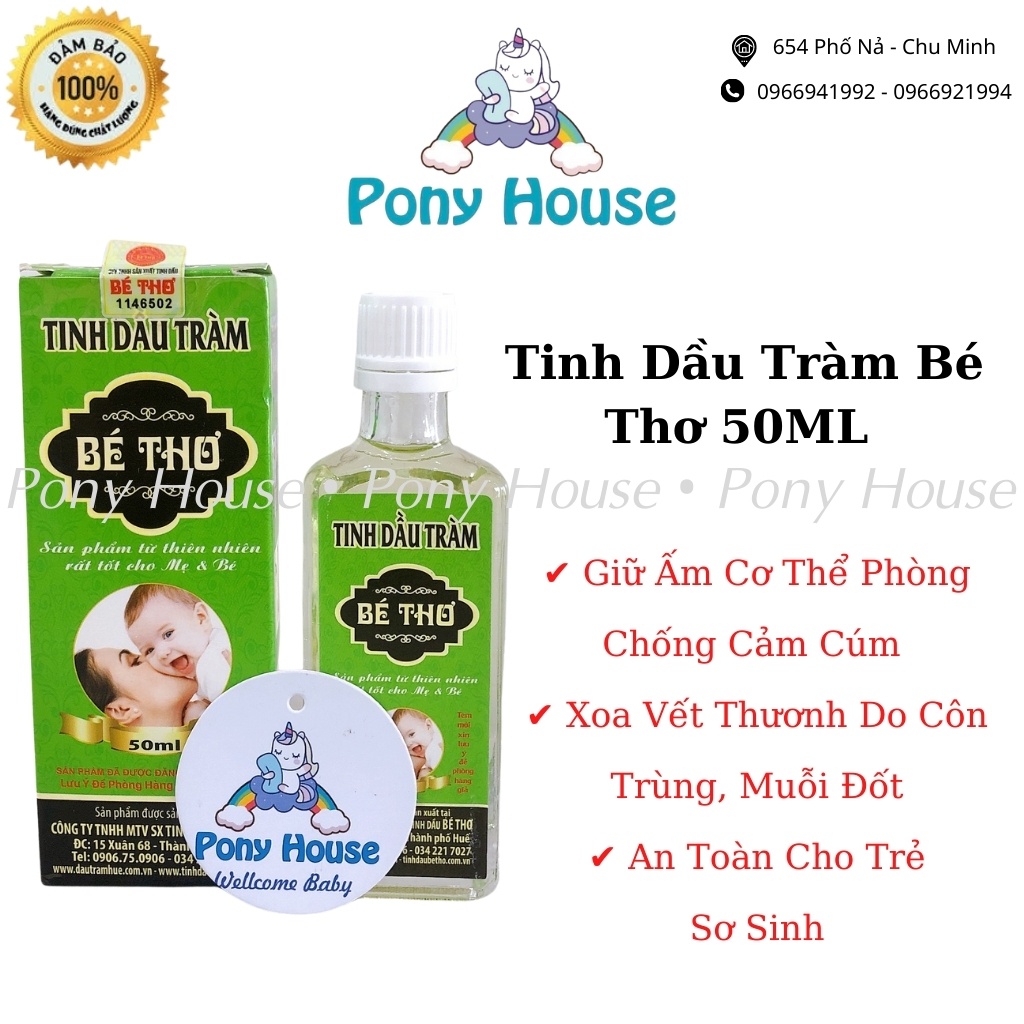 Dầu Tràm bé Thơ mẫu mới 2021 cho bé từ sơ sinh 50ML (có tem chống giả của Công ty TNHH MTV Sản xuất Tinh dầu Bé Thơ)