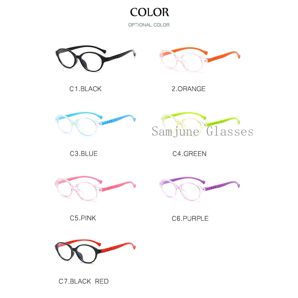 Mắt Kính Gọng Oval Chống Ánh Sáng Xanh Bảo Vệ Mắt Phong Cách Retro Samjune