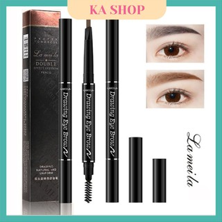 Chì kẻ mày 🧡 freeship🧡 kẻ mày double effect lameila 02 đầu không thấm nước