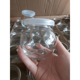 hủ thủy tinh 200ml làm sữa chua thân banh nắp nhựa