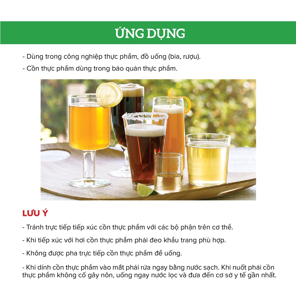 Cồn thực phẩm Ethanol 98% - chất lượng, an toàn