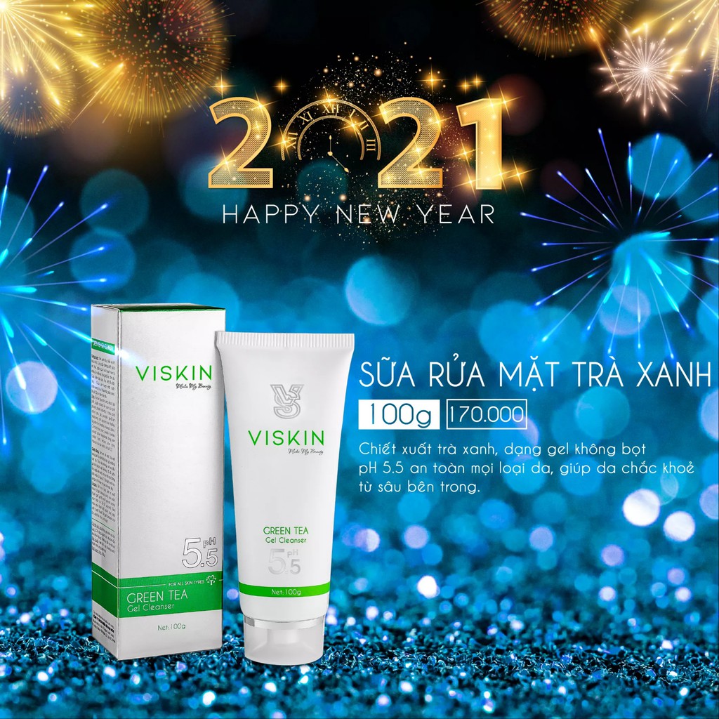 [CHÍNH HÃNG] SỮA RỬA MẶT TRÀ XANH VISKIN - VISKIN GREEN TEA GEL CLEANSER