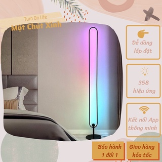 Đèn led Elip đứng RGB 2021 trang trí phòng khách, phòng ngủ, phòng game, điều khiển qua App-Corner light minimalism