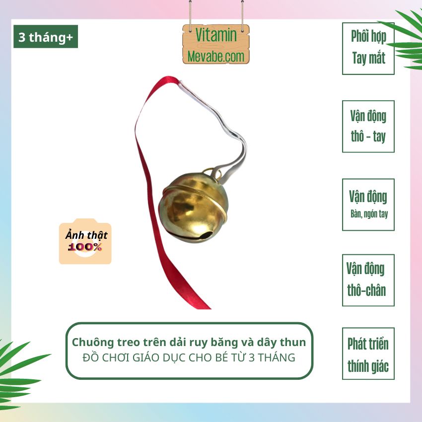 Đồ chơi giáo dục đầu đời-Chuông luyện tay chân, phối hợp tay mắt cho bé từ 3 tháng tuổi VH31 Vitaminmevabe