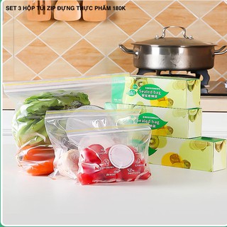Sét 3 Hộp Túi Zip Đựng Thực Phẩm sealed bag