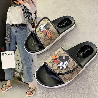 ☆☆ Dép Xỏ Ngón Đế Bằng Hình Chuột Mickey Thời Trang Đi Biển 2020 Cho Nữ