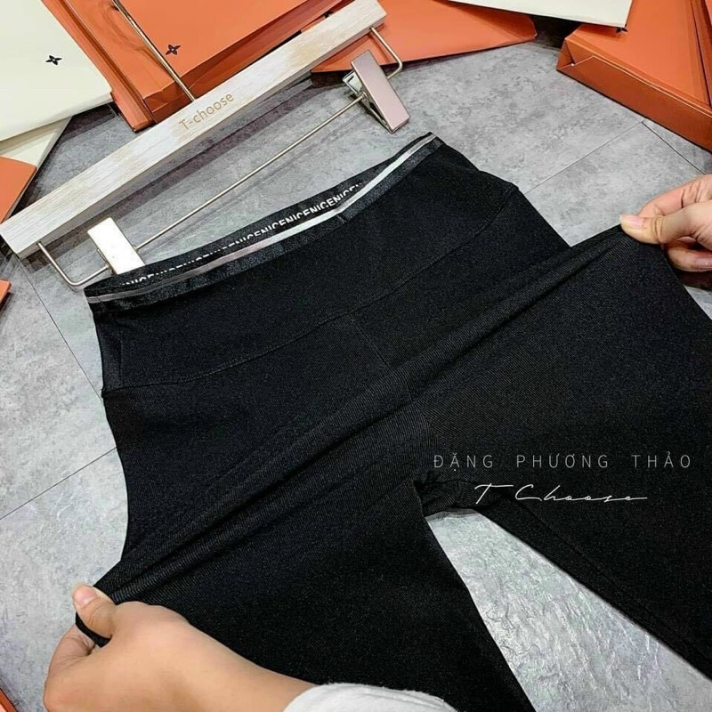 Quần legging dài nữ [Hàng đẹp] quần tregging nữ cạp cao viền nhũ siêu đẹp | BigBuy360 - bigbuy360.vn