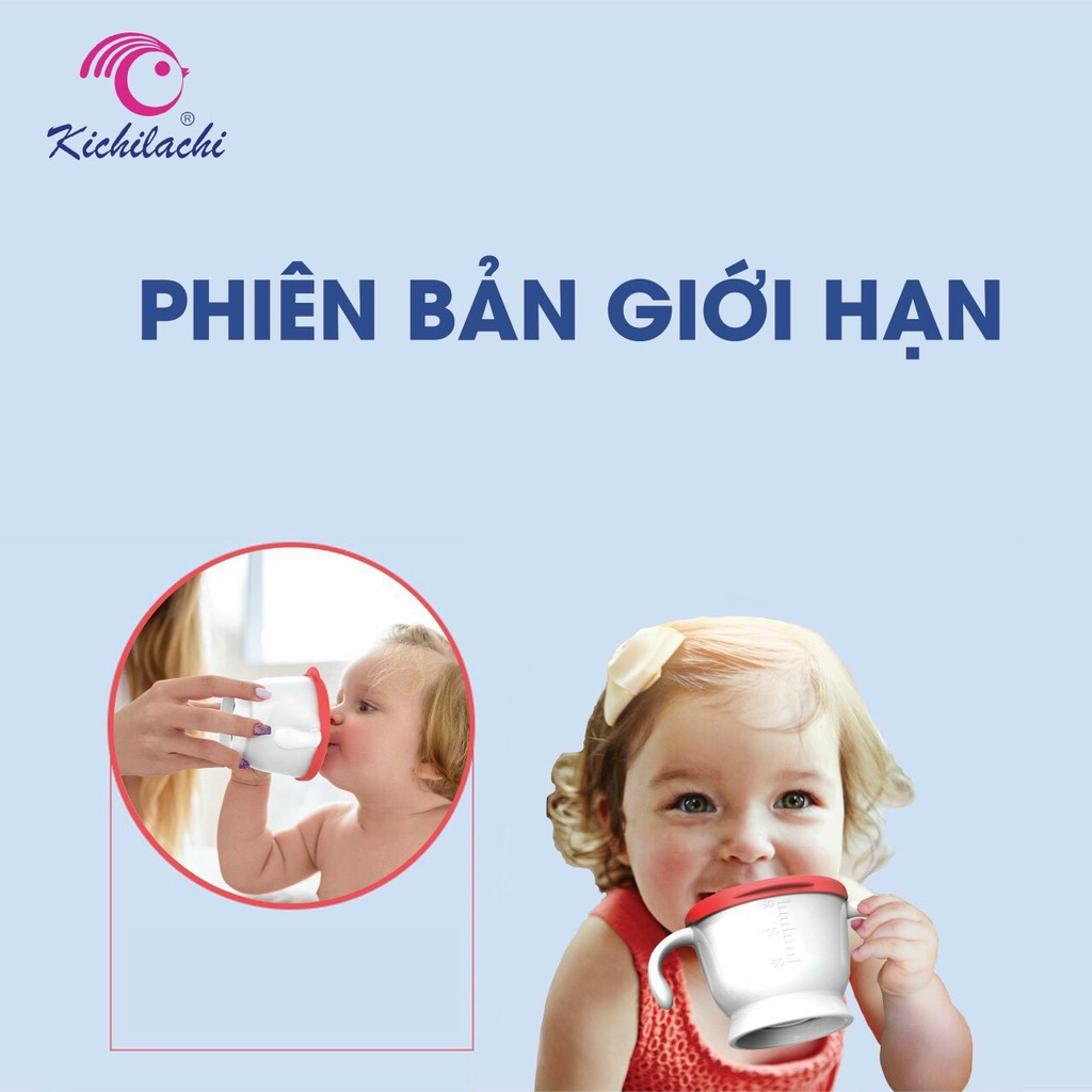 Cốc tập uống nước cho bé Kichi Nhật có tay cầm