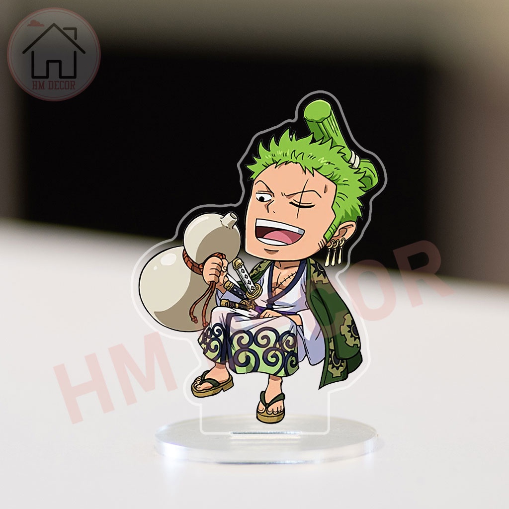 Mô hình nhân vật arcrylic anime manga One Piece Đảo Hải tặc Luffy Zoro Nami decor góc học tập để bàn làm việc cao 8cm