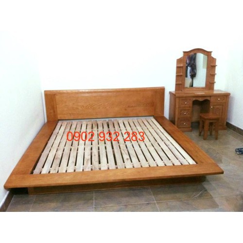 Giường kiểu nhật gỗ tự nhiên - Kích thước: 200 x 85 x 40.