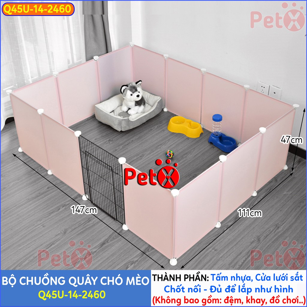 Quây chuồng chó mèo Petoka lắp ghép nuôi thú cưng sơn tĩnh điện giá rẻ