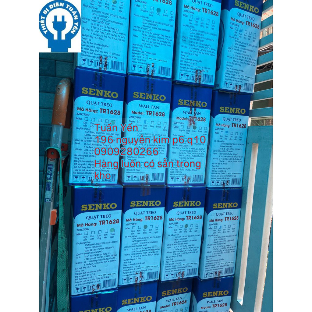 Quạt treo tường điều khiển từ xa remote Senko TR1628 mẫu mới có sẵn pin AA thay thế TR828-47w-Bảo Hành 2 năm | BigBuy360 - bigbuy360.vn