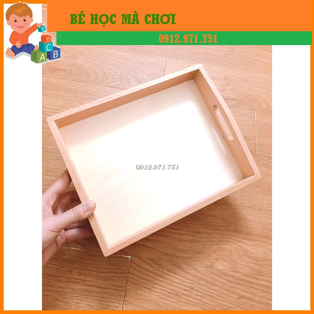 Khay gỗ Montessori Size Nhỏ - BẢN Đẹp| Giáo cụ montessori