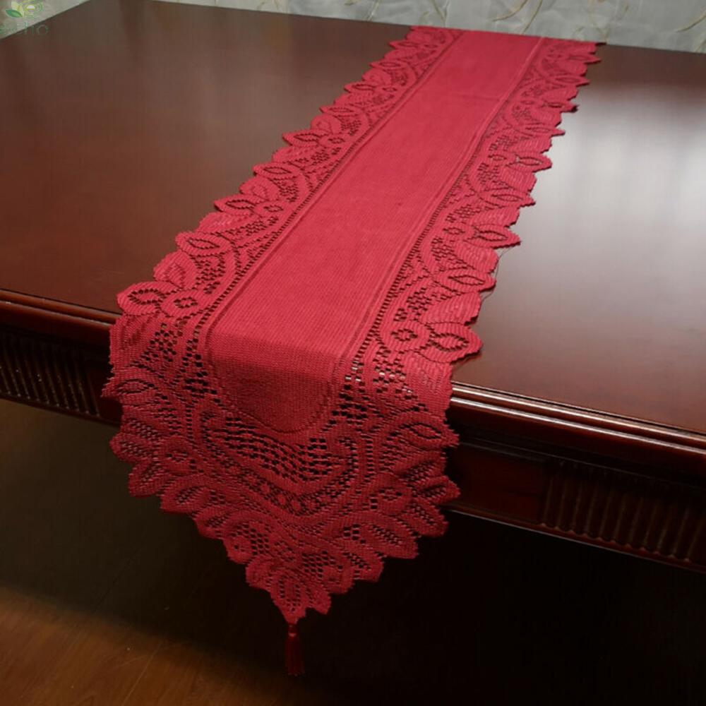 Table Runner Vintage Graduations Holiday Celebrations Reusable Floral Lace Table Runner Tasseled Wedding Party