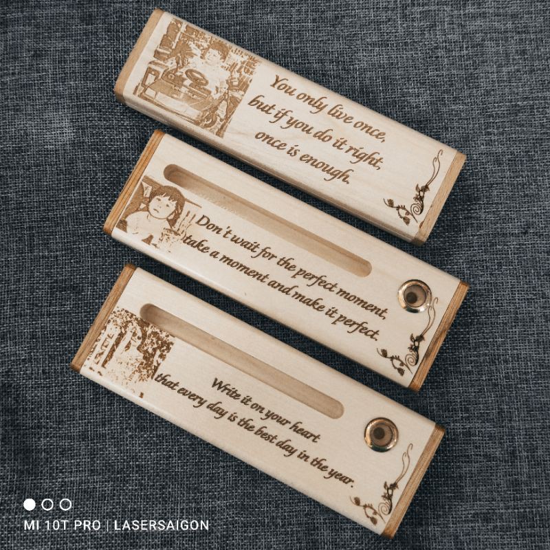 Quà tặng hộp bút gỗ kỷ niệm lưu niệm - Bút gỗ khắc tên lưu niệm - quà tặng thầy cô - quà cưới 8/3  quà văn phòng | BigBuy360 - bigbuy360.vn