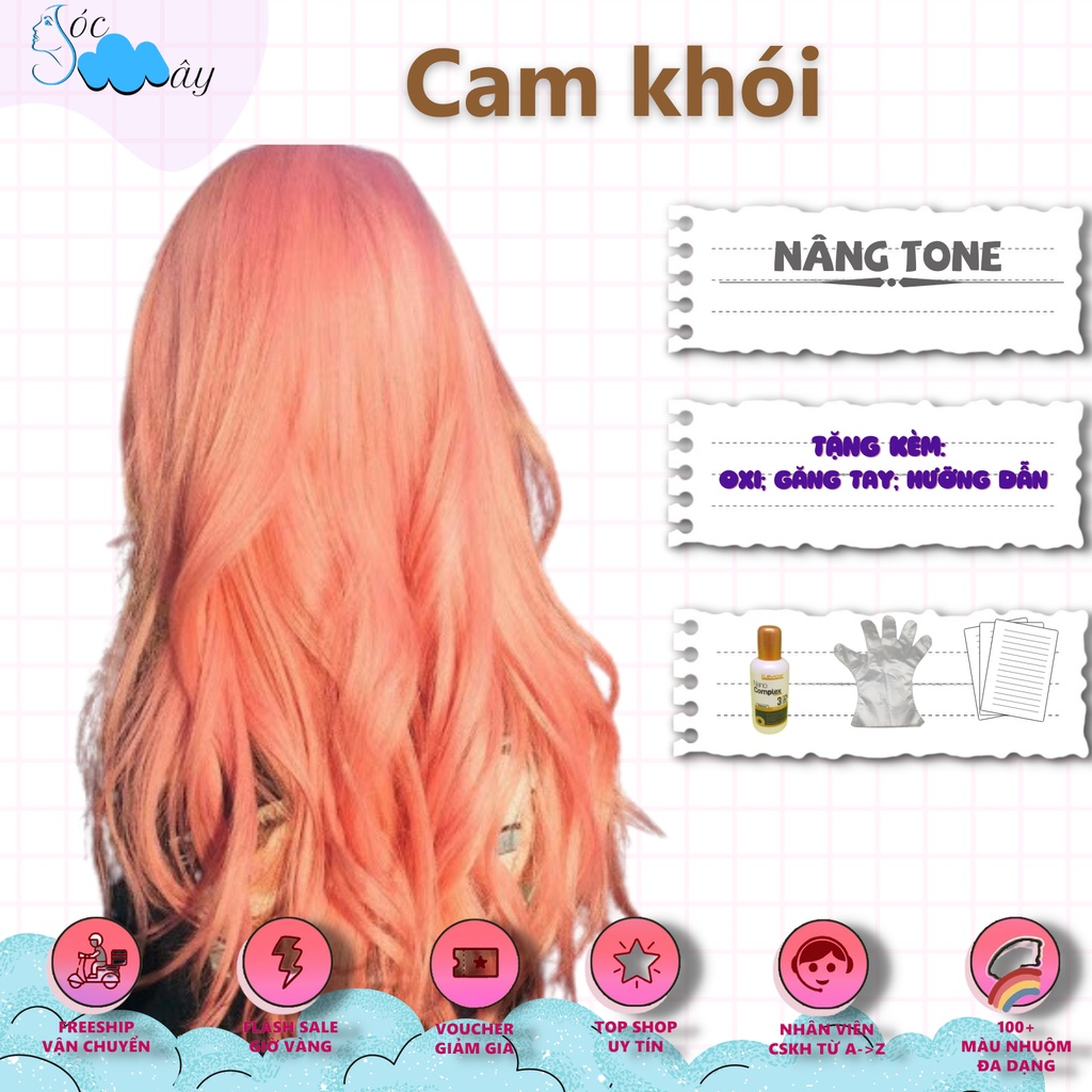 Thuốc nhuộm Màu Cam khói + tặng Trợ nhuộm; găng tay :)