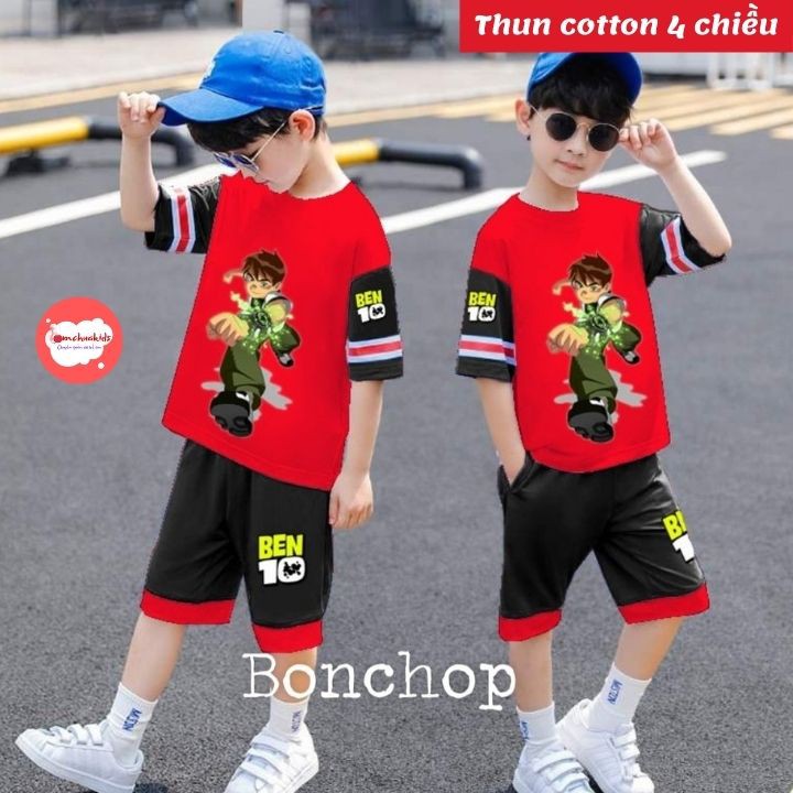 Đồ bộ bé trai hình Ben 10 từ 10-58kg. Chất thun cotton thấm hút mồ hôi- Tomchuakids.