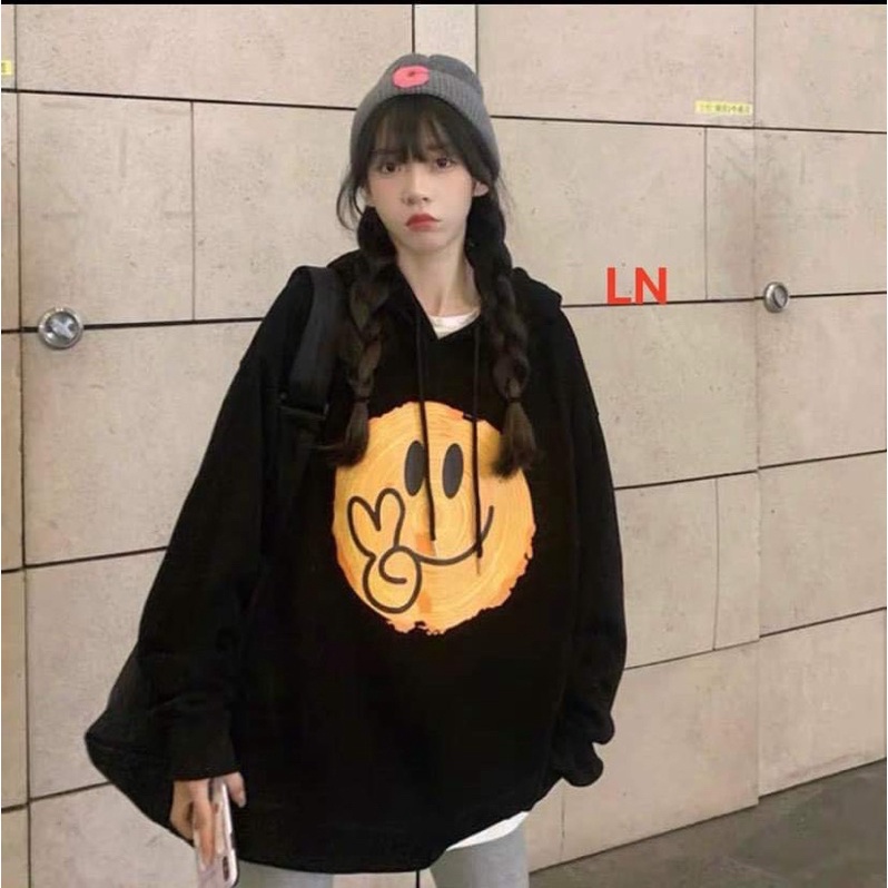 Áo hoodie mặt cười vàng TH6