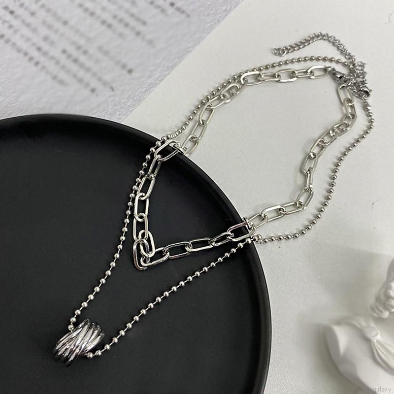 Dây Chuyền Hợp Kim Nhiều Lớp Phong Cách Hàn Quốc Cho Nữ