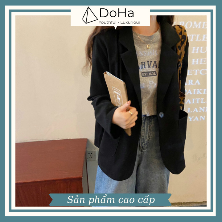 Áo Blazer Nữ Dáng Rộng [FREESHIP-SẢN PHẨM CAO CẤP] Blazer 1 Nút Phối Túi Thanh Lịch Hàn Quốc Chất Vải Dày - DOHA STORE | BigBuy360 - bigbuy360.vn