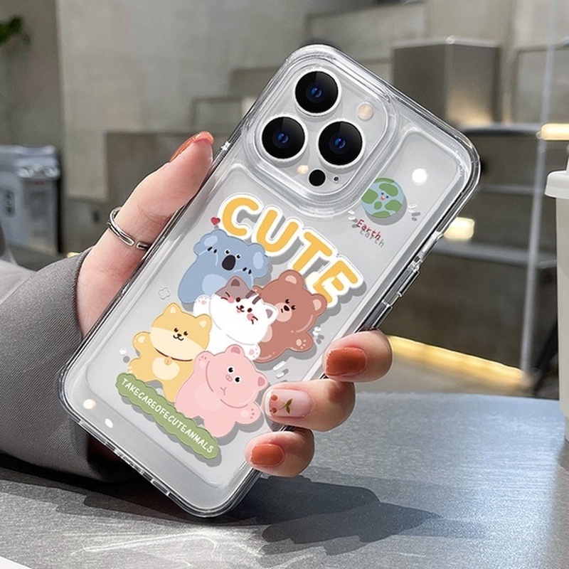 Ốp Điện Thoại Trong Suốt Hình Động Vật Cho iphone 11 13 7 8 Plus 12 13Pro Max X XS Max 7 8 SE 2020