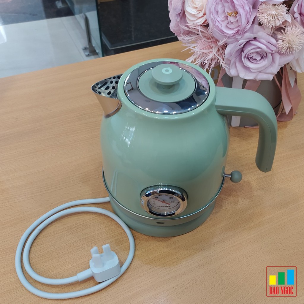 Ấm bình đun nước điện siêu tốc Retro oCooker có đo nhiệt độ
