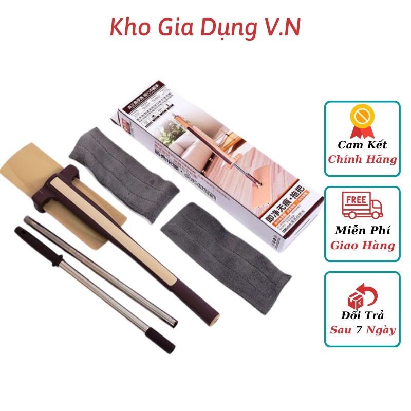 Chổi Lau Nhà - Cây Lau Nhà Thông Minh Tự Vắt Cực Kho Spin Mop Xoay 360 Độ, Tặng Kèm 2 Bông Lau Nhà