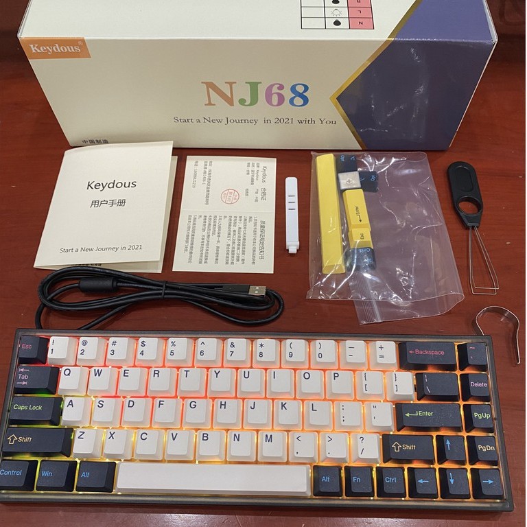 HOTSWAP - Bàn phím cơ NJ68 RGB Box Switch 68 phím bản cao cấp Plate Đồng/Thép,Bluetooth 5.0 pin 3100Mah - Chính Hãng | BigBuy360 - bigbuy360.vn