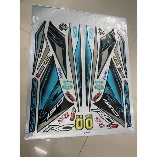 ( Quí khách vui lòng mang ra tiệm cho thợ dán ) exciter 150 Xanh đen Candy