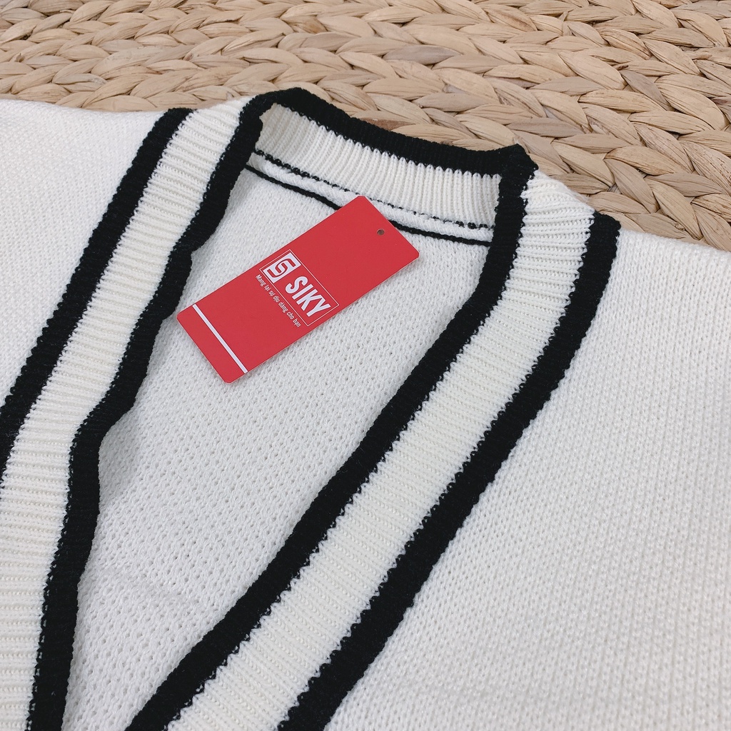 Áo cadigan len trơn nữ form rộng thiết kế viền siêu xinh KL05 | BigBuy360 - bigbuy360.vn