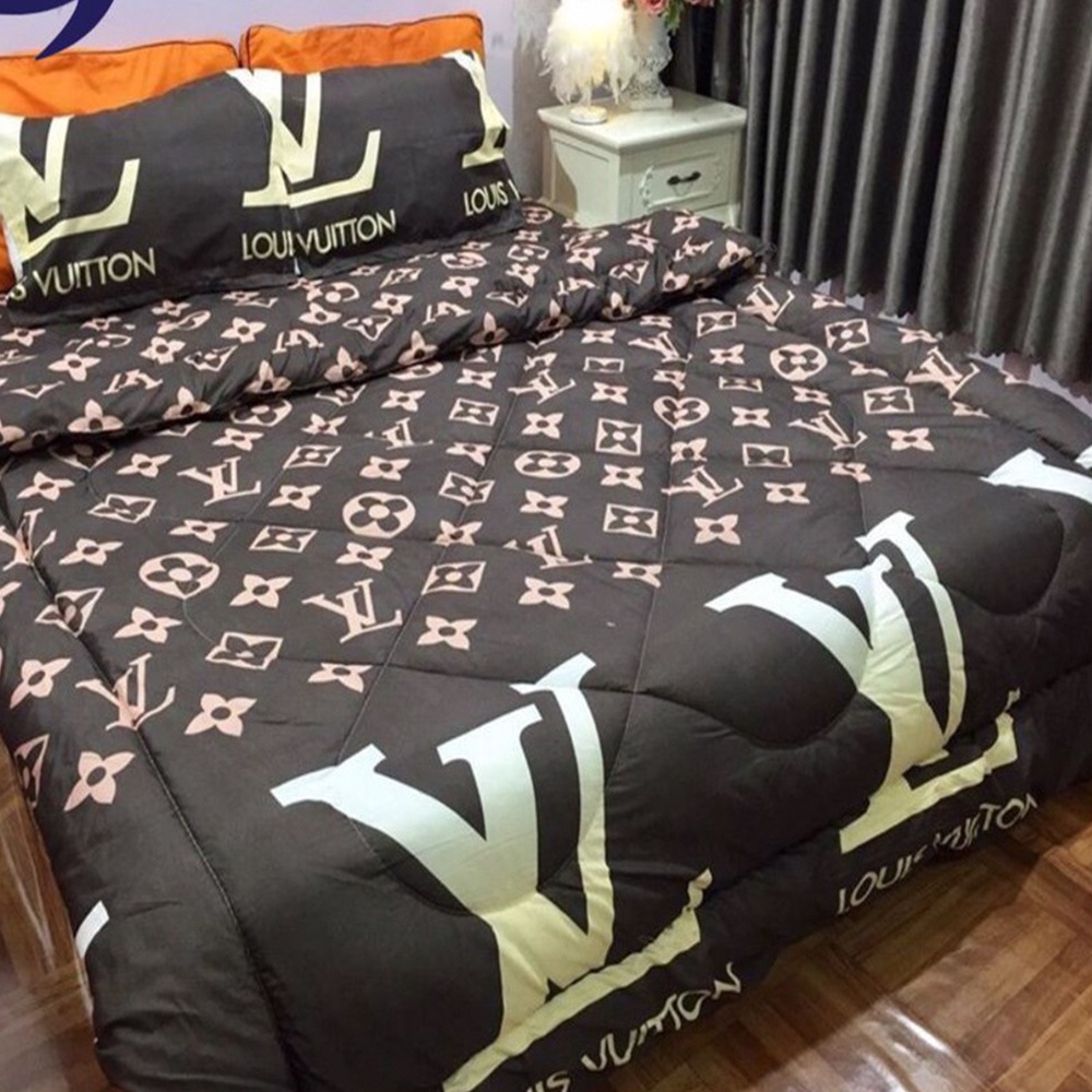 [CHĂN PHAO] Bộ Chăn Phao Ga Gối 5 Món poly cotton [Loại Đẹp] [ 1 Chăn phao + 1 Ga chun + 2 Vỏ gối nằm + 1 Vỏ gối ôm ]