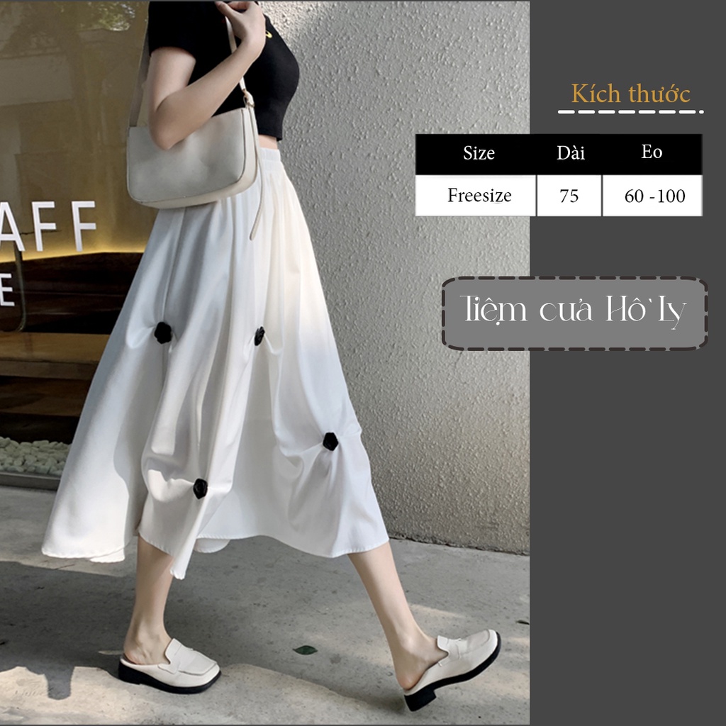 Váy chữ A cạp cao đính hoa nhỏ V0009