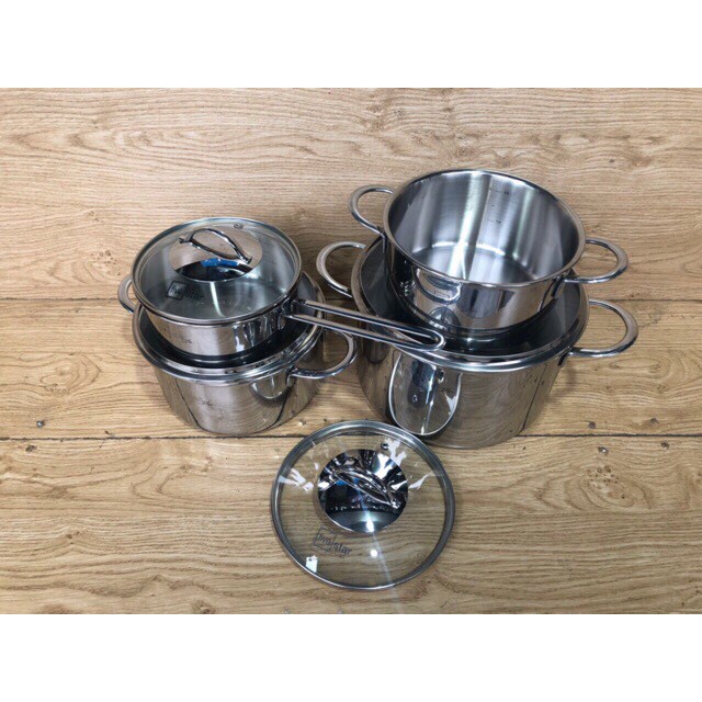 Bộ nồi Fivestar 4 Oval nắp kính đúc liền 3 lớp-inox 304