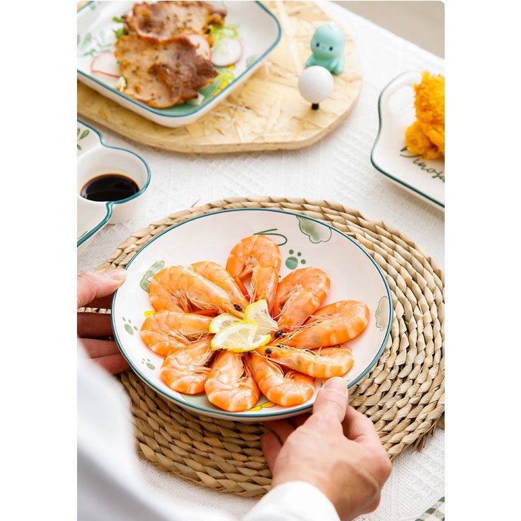 Bộ chén dĩa bát đĩa hình khủng long siêu kute