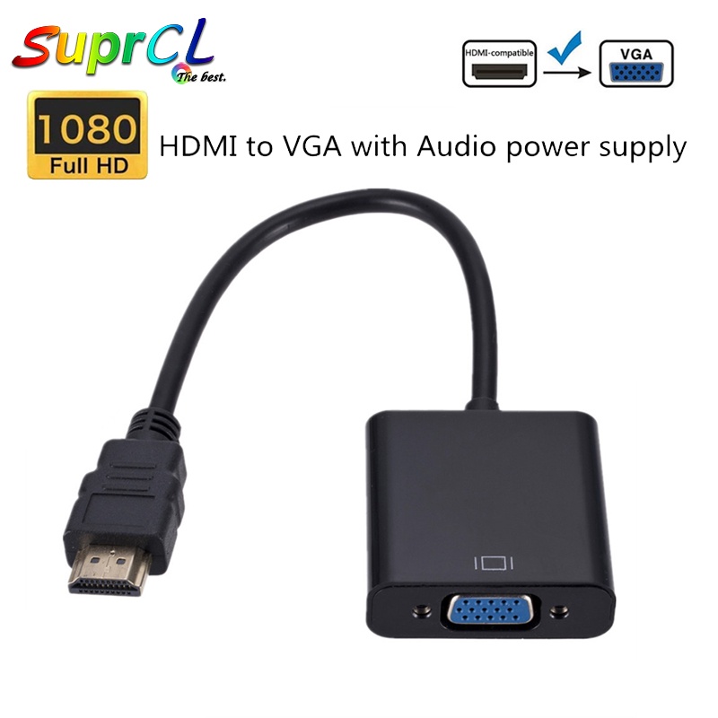 Đầu Chuyển Đổi Hd 1080p Hdmi Sang Vga Cho Máy Tính Bảng Laptop Pc Tv