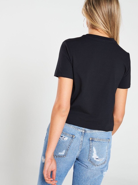 (HÀNG XUẤT XỊN) Áo das đen logo trắng đơn giản Trefoil Tee